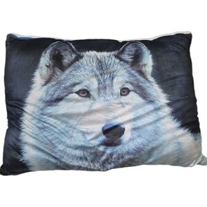 New With Tags Large Arctic Winter Wolf Accent Throw Pillow Cabin Decor Majestic